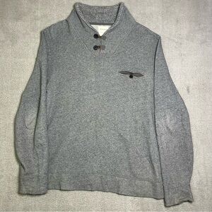 Billy Reid Shiloh Shawl Collared Melange Sweater Men's XL Gray Pullover Preppy